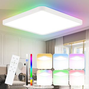 Dimbare LED plafondlamp RGB kleurverandering 36 W met afstandsbediening - voor woonkamer, slaapkamer, keuken, IP44 badkamer