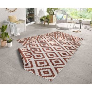 Flycarpets Omkeerbaar Vloerkleed - Binnen & Buitenkleed Malta- Terra / Creme - 200x290 cm