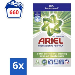 Ariel Professional - Original - Waspoeder - Witte en Lichtgekleurde Was - 110 Wasbeurten - Voordeelverpakking - 6 stuks