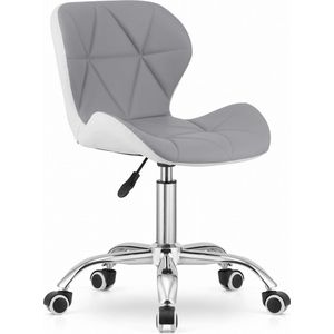AVOLA - Bureaustoel - ergonomisch - ECO-leer - grijs wit