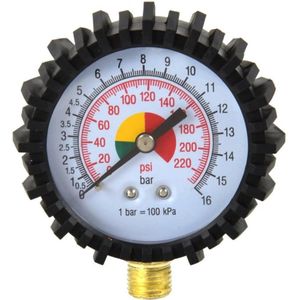 GEKO Manometer - robuust ontwerp - dubbele schaal - beschermende rubberen bumper