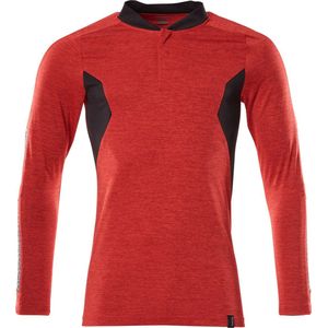 Mascot Accelerate Poloshirt, met lange mouwen 18081-810 - signaalrood-gemêleerd/zwart - XL