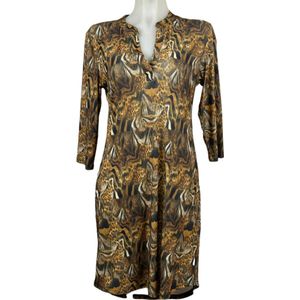 Angelle Milan – Travelkleding voor dames – Panter print Jurk – Ademend – Kreukherstellend – Duurzame jurk - In 5 maten - Maat XXL