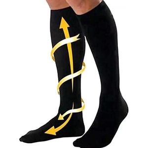 Compressiekousen maat XXL (45-47) **BEST QUALITY** / steunkousen / Compression socks – Elastisch - zwart / Werksokken / Sportsokken / Heren/Dames/Unisex – Running socks / gesloten