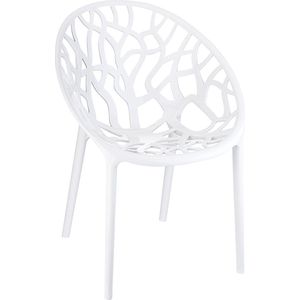 Alterego Moderne witte stoel 'GEO' uit kunststof
