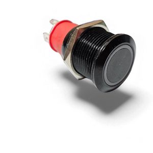 NorTide RVS drukknop/drukschakelaar Zwart 12V / 24V IP67 20Amp hoge stroom | Rode LED