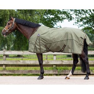 QHP Regendeken met fleece 0gr Turnout Collection - maat 130/175 - safari