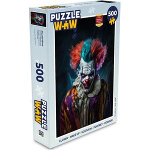 Puzzel Clown - Make up - Kostuum - Portret - Horror - Legpuzzel - Puzzel 500 stukjes