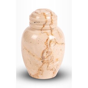 Crematie urn | Mini urn natuursteen creme | Keepsake urn | 0.08 liter