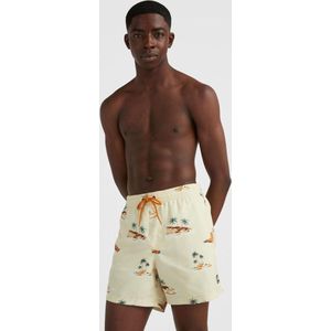ONEILL - Cali print 15 inch swim shorts - Beige-Zwart