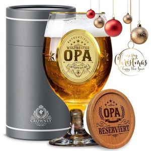 Kies® Bierglas Cadeau voor Opa - Gepersonaliseerde Geschenken - 1 Stuk - Helder Glas