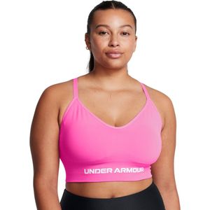 Under Armour Vanish SeamleShort Sleeve Low Bra Dames Sportbeha - Roze - Maat XL