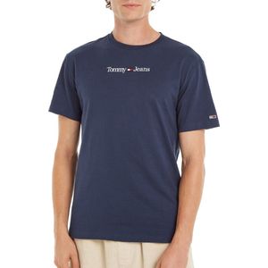 Tommy Jeans Classic Linear Logo T-shirt Met Korte Mouwen Blauw XL Man