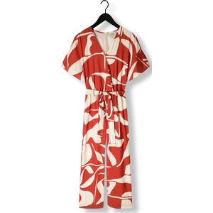 Another Label Nena Graphic Jumpsuit S/s Jumpsuits Dames - Rood - Maat XS