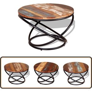 vidaXL Salontafel - Massief Gerecycled Hout - 60x60x40 cm Salontafel - Antiek - Industriële Meubelen - Houten Salontafels - Vintage Interieur
