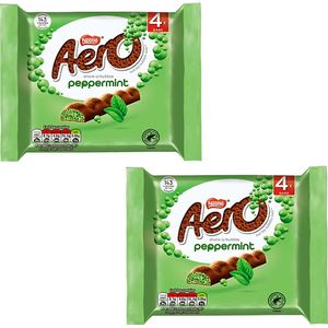 Nestle Aero Peppermint - 4 in a Pack (4x27g = 108g) x 2 Packs - (Pepermunt Chocolade) - (Engeland) - (England)