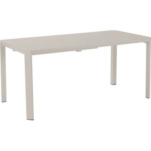 NATERIAAL - Rechthoekige tuintafel IDAHO - Uitschuifbare tafel - 110/162 x 82 x 75 cm - 4 tot 6 personen - Aluminium - Beige - Buiten eettafel - Uitschuifbare tafel - Tuintafel - Uitschuifbaar