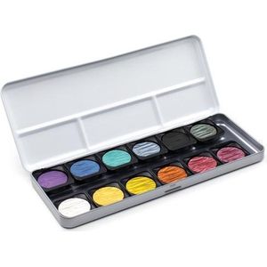 FINETEC® Parelmoer aquarelverf set Rainbow | 12 kleuren