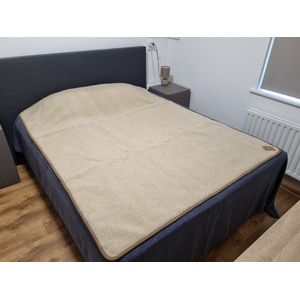 SPECIALE AANBIEDING Luxe deken gemaakt van 100% natuurlijke wol van Merinosschapen 160x200 cm. Kleur Beige, Wollen Dekbed in 100% zuivere Australische Merino scheerwol Woolmark-certificaat