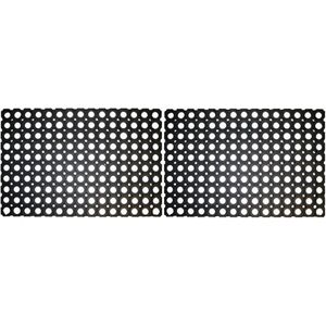 2x Rubberen deurmat - 60 x 40 cm - buitenmat - Deurmatten/buitenmatten
