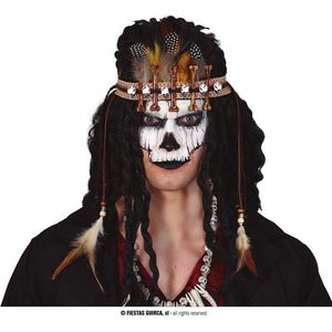 Fiestas Guirca - Voodoo veren hoofdband - Halloween - Halloween accessoires - Halloween verkleden