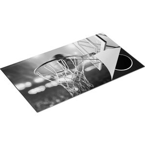 Chefcare Inductie Beschermer Basketbal in Ring - Hoepel - Bord - Zwart Wit - 91,6x52,7 cm - Afdekplaat Inductie - Kookplaat Beschermer - Inductie Mat