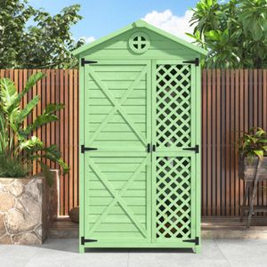 Outdoor Wood Garden meubels opslagloods, gereedschapshuis voor tuin, terras, messen -vrij, weerbestendig, onderhoud -vrij, milieuvriendelijk, veilig en beschermd, groen