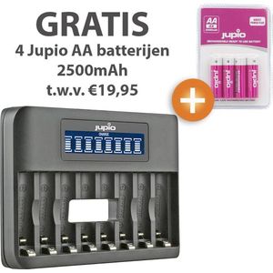 Jupio USB Octo Charger + gratis Jupio 4-pack 2500mAh Direct Power Plus AA batterijen