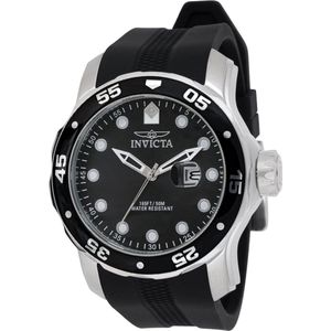 Invicta Pro Diver 45733 Heren Horloge - Waterdicht - Analoog - Quartz Uurwerk - Roestvrij Staal met zwarte Wijzerplaat - 48mm