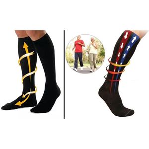 Steunkousen - Compressiekousen - Reissokken - Steunkousen Voor Op Reis- Heren/Dames -  Maat L/XL - Travel Socks - Support Stockings
