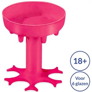 GAGATO Drankdispenser Roze voor Alcohol - Shot Fontein voor Drankspel - Shot Dispenser voor 6 shotglaasjes