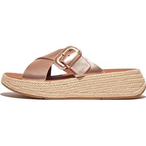 FitFlop F-Mode Espadrille Buckle M/Leather Flatform Slides ROZE - Maat 37