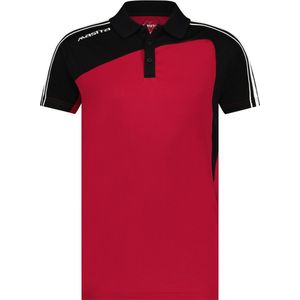 Masita | Polo Shirt Dames & Heren - Korte Mouw - Tennis Polo - Sportpolo - Mesh inzetten Optimale Vochtregulatie - Lichtgewicht - Forza Lijn - RED/BLACK - XXL