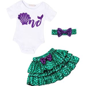 Joya Kids® Mermaid verkleedpakje voor Baby met haarband Maat 80