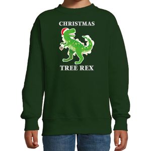 Christmas tree rex Kerstsweater / Kerst trui groen voor kinderen - Kerstkleding / Christmas outfit 170/176