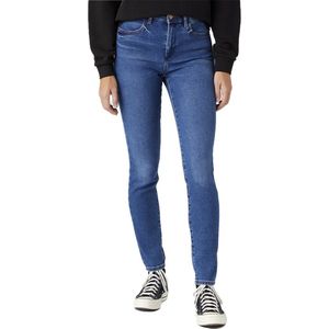 Wrangler High Rise Skinny Dames Skinny Fit Jeans Blauw - Maat W30 X L30