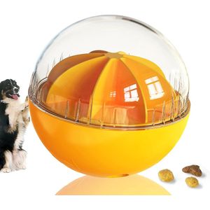 Intelligentie speelgoed voor honden, instelbare langzame voeding, speelgoedbal voor honden, huisdier IQ-trainingsbal, hondenpuzzel, bal voor huisdiersnacks (oranje)