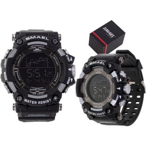 SMAEL - Militair Horloge - Zwart - Waterbestendig - Militaire Klok - Digitaal - LED Horloge - Universele Pasvorm