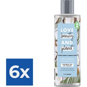 Love Beauty and Planet Douchegel Coconut Water & Mimosa Shower - 400 ml - Voordeelverpakking 6 stuks
