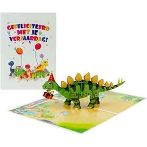 Wenskaart Kiriori 3D - Gefeliciteerd Met Je Verjaardag Dino - met Envelop