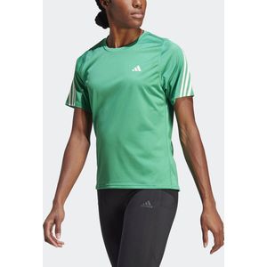 adidas Performance Run Icons 3-Stripes Low-Carbon Running T-shirt - Dames - Groen - S