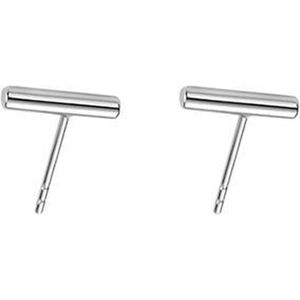 24/7 Jewelry Collection Bar Minimalistische Ronde Oorknopjes - Zilver