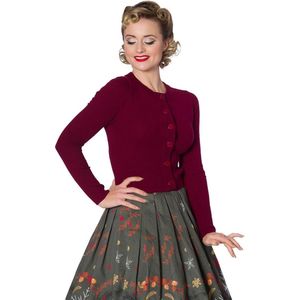 Dancing Days - DOLLY Cardigan - M - Bordeaux rood
