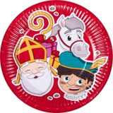 Boland - 10 Papieren bordjes Sinterklaas (18 cm) - Geen thema - Sint & Piet - Pakjesavond - Wegwerpservies