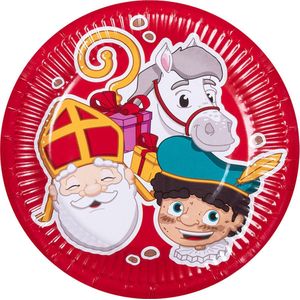 Boland - 10 Papieren bordjes Sinterklaas (18 cm) - Geen thema - Sint & Piet - Pakjesavond - Wegwerpservies