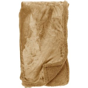 Dutch Decor - STANLEY - Plaid 150x200 cm - fleece deken met teddy en fleece - Semolina - beige
