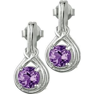 Jacques Lemans - Oorknopjes Sterling zilver met Amethyst - SE-O107E