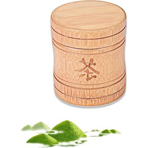 Draagbare Matcha Container - Lichtgewicht Bamboe Thee Bus met Deksel - Theepot Opgeslagen Theezeefje .