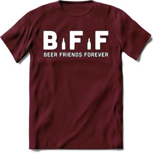 Beer Friends Forever T-Shirt | Bier Kleding | Feest | Drank | Grappig Verjaardag Cadeau | - Burgundy - XL