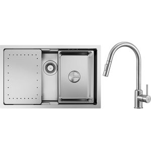 CECIPA max Spoelbakken Keuken - Multifunctionele Spoelbak - 70 x 44 cm Spoelbak Met Keukenkraan - roestvrij staal Spoelbak - Wasbak met waterafvoersysteem - Zliver